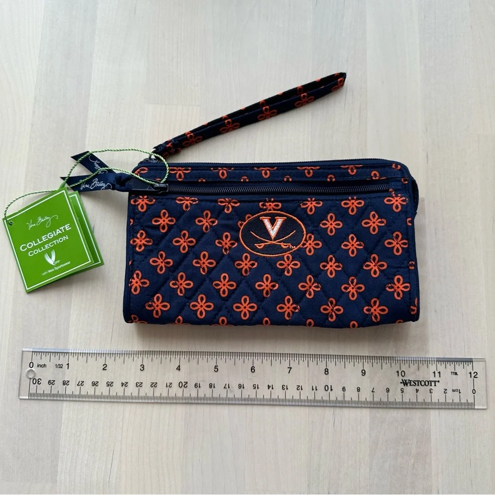 New Vera Bradley University of Virginia UVA Front Zip Wristlet - Picture 10 of 13